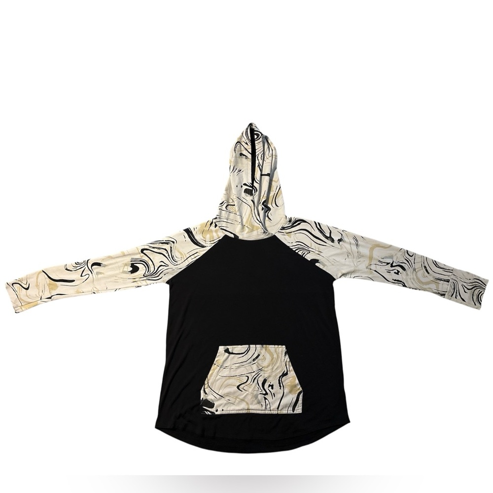LuLaRoe Black and Cream Swirl Hoodie